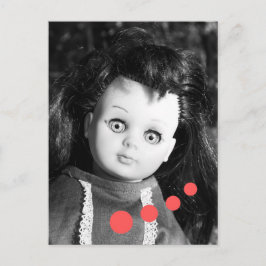 Puppe verbreitet Liebe im Märchenwald Postkarte