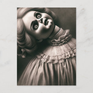 Puppen-Horror Postkarte
