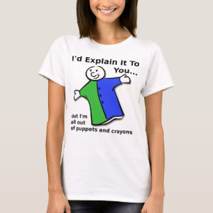 Puppen und Crayons Funny T - Shirt