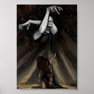 Puppenfrau in Liebesposter-Druck - Malerei Kunst Poster