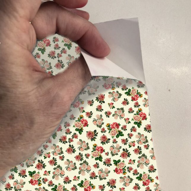 Puppenhaus Wallpaper in kleinem Maßstab Mini-Rose Aufkleber (Von Creator hochgeladen)