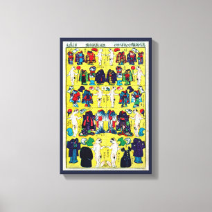 Puppenkatze, Utagawa Yoshifuji, Ukiyo-e Leinwanddruck