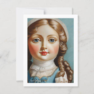 Puppenkunst im Vintage-Stil Postkarte