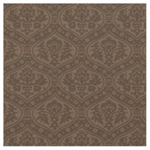 Puppenskala Renaissance Damask, Dunkelbraun Stoff