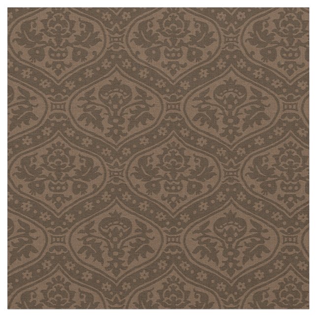 Puppenskala Renaissance Damask, Dunkelbraun Stoff (Nahaufnahme)