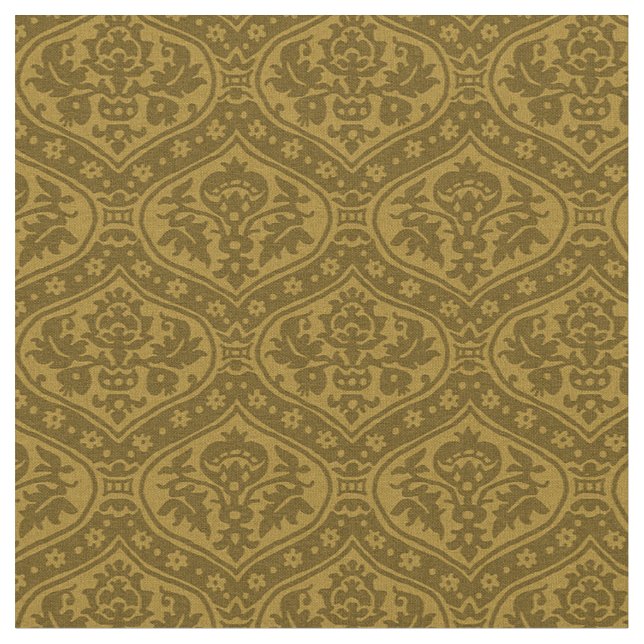 Puppenskala Renaissance Damask, orange Stoff (Nahaufnahme)