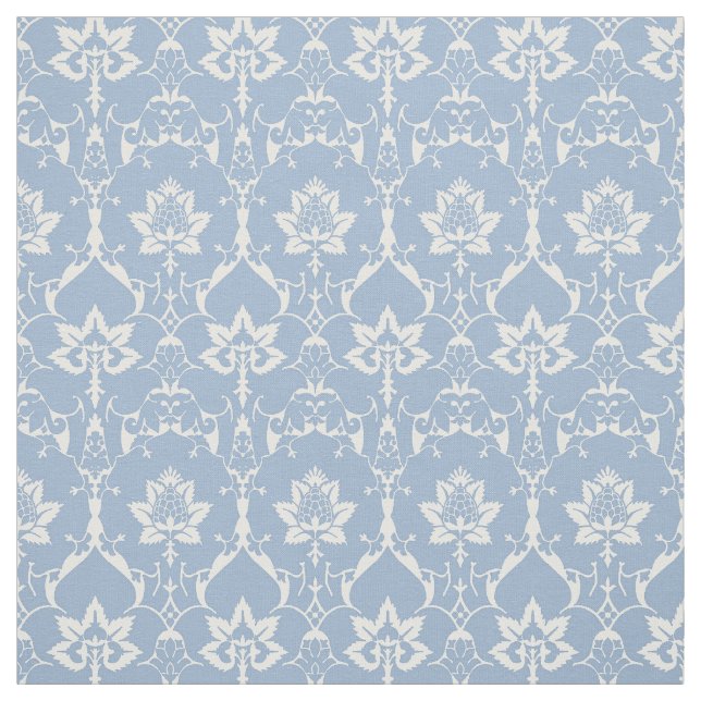 Puppenskala Renaissance Damask, Sky Blue Stoff (Muster)