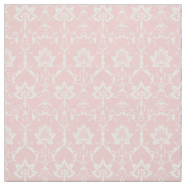Puppenskala Renaissance Damask, zartes Rosa Stoff