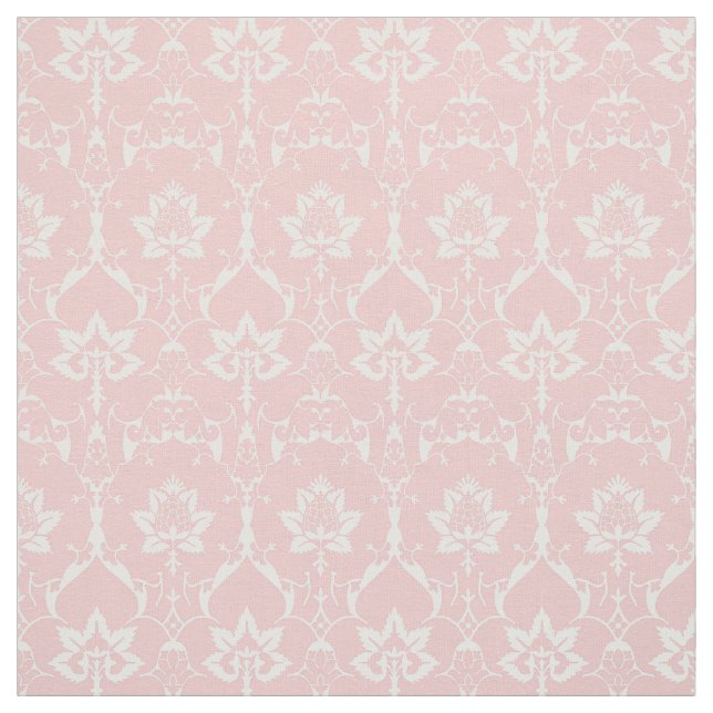 Puppenskala Renaissance Damask, zartes Rosa Stoff (Muster)