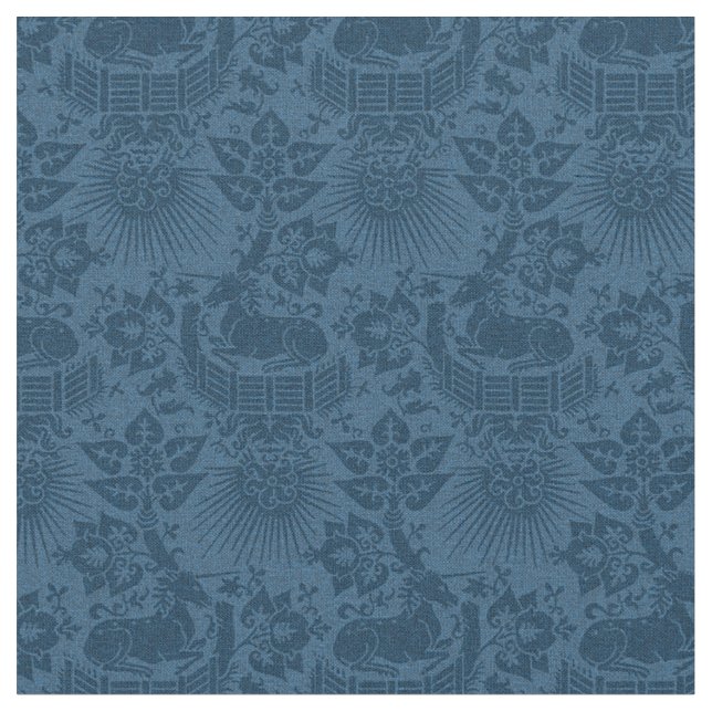 Puppenskala Renaissance Einhorngarten, Blau Stoff (Nahaufnahme)