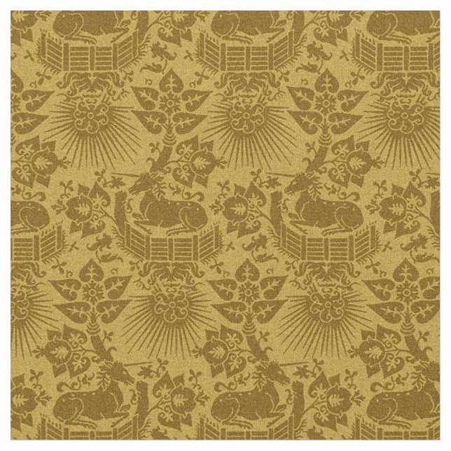 Puppenskala Renaissance Einhorngarten, orange Stoff (Nahaufnahme)