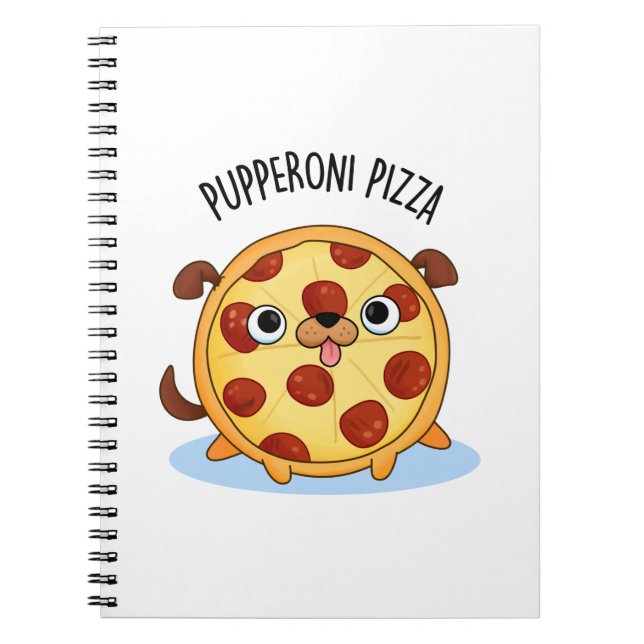 Pupperoni Pizza Funny Pizza Pun Notizblock (Vorderseite)