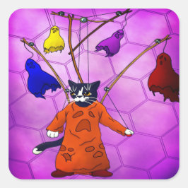 Puppet Master Cat Rechteckkleber Quadratischer Aufkleber