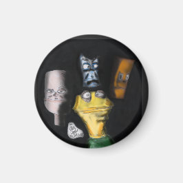Puppets in the dark ( Erica Crooks puppet art ) Magnet