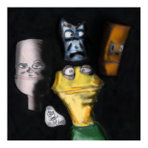Puppets in the dark ( Erica Crooks puppet art )