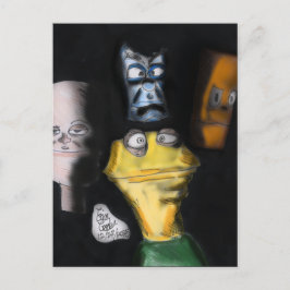 Puppets in the dark ( Erica Crooks puppet art ) Postkarte