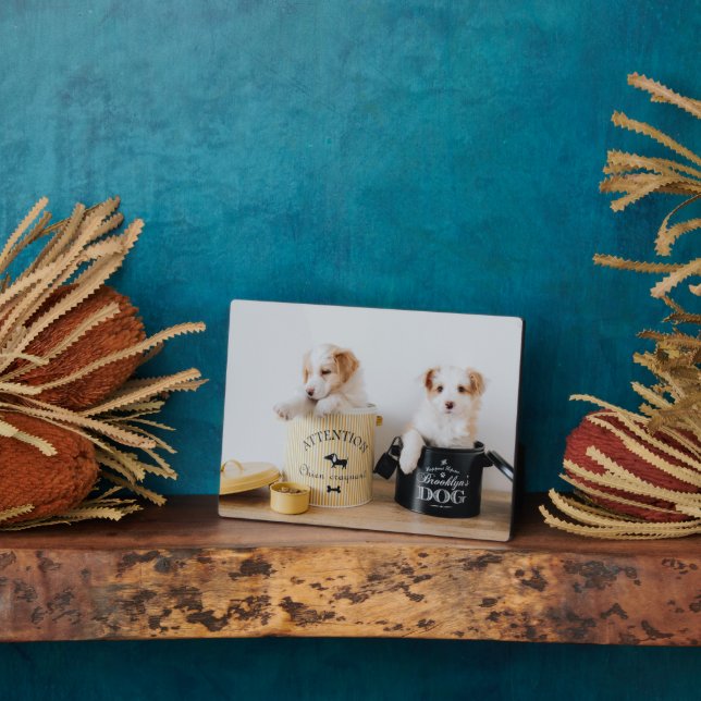 Puppies Art Deco Plaque Fotoplatte (Seite)