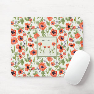Puppies Blumenmuster mit Namen Mousepad