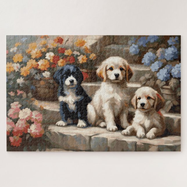Puppies Classic Garden Puzzle (Horizontal)