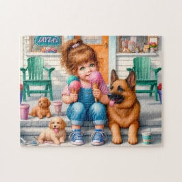 Puppies & Ice Cream Summer Day Family Gift Puzzle