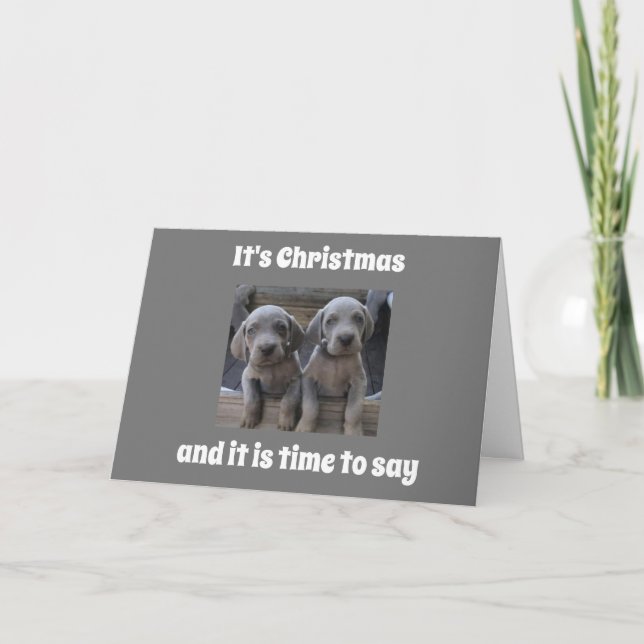 PUPPIES SENDEN DOPPELTE CHRISTMAS WISHES FEIERTAGSKARTE (Vorderseite)