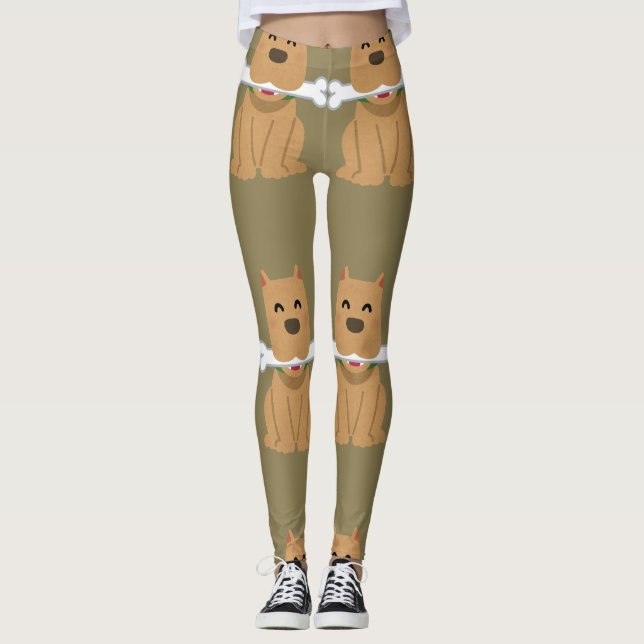 Puppy and Bone Pattern Leggings (Vorderseite)