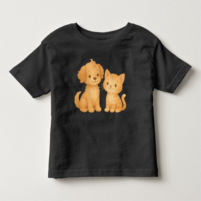 Puppy and Kitten Friends T-Shirt (Vorderseite)