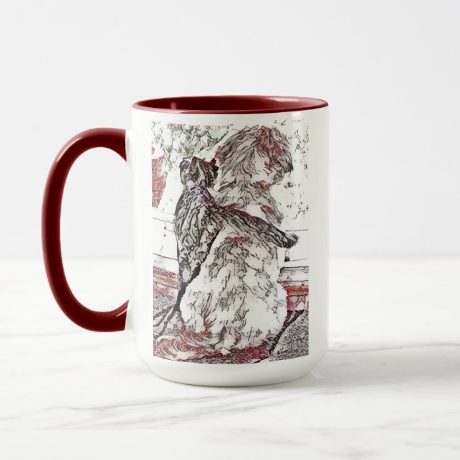 Puppy and Kitty Liebe Zwei-Töne Hot Beverage Tasse (Links)
