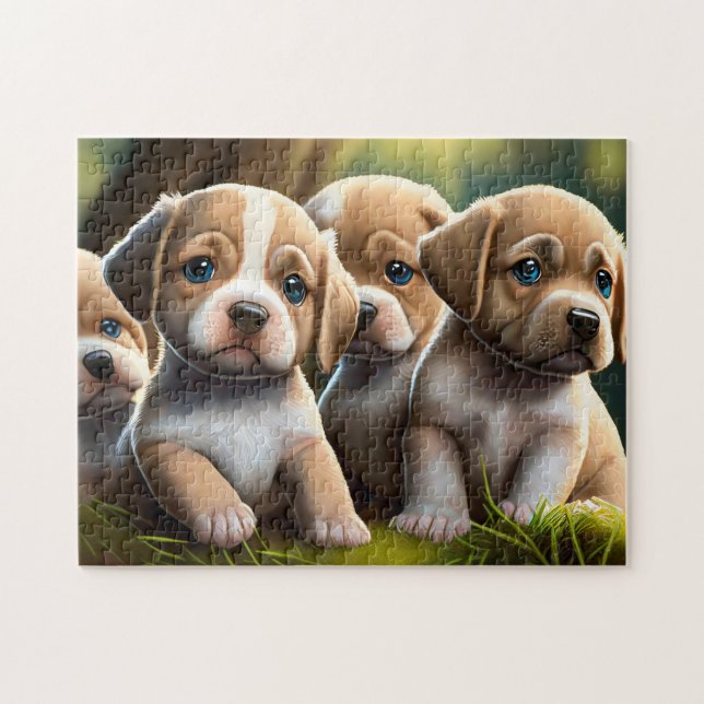 Puppy Animal Lover Puzzle Leichte Gehirnart Puzzle (Horizontal)