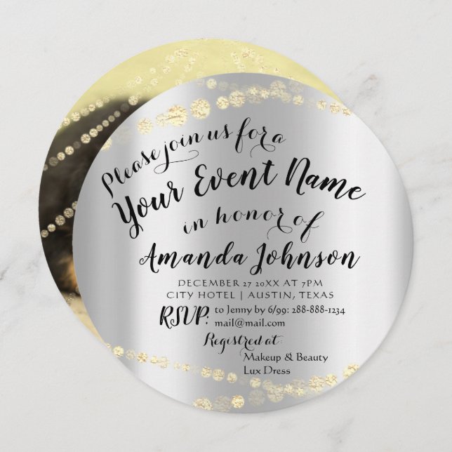 Puppy Baby Dose Dusche New Pet Foto Rose Gold Einladung (Vorne/Hinten)