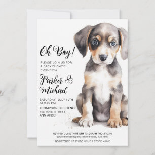 Puppy Baby Dusche Einladung