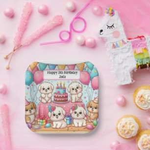 Puppy Birthday Party Fun Anpassbare Teller