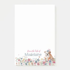 Puppy Bull Dog Floral Personal Post-it Notes Post-it Klebezettel