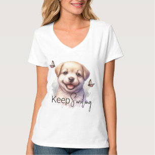 Puppy Butterflies Behalte, sich nach Maß zu lächel T-Shirt