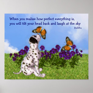 Puppy Butterfly Buddha Inspiration Zitat Poster