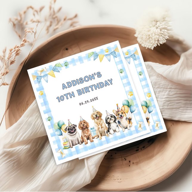 Puppy Calling All Pawty Animals Birthday Serviette (Von Creator hochgeladen)