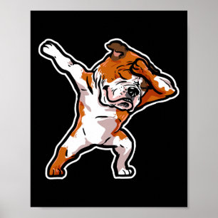 Puppy Dab Dance Dog Dabbing English Bulldog Poster