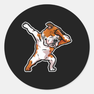 Puppy Dab Dance Dog Dabbing English Bulldog Runder Aufkleber