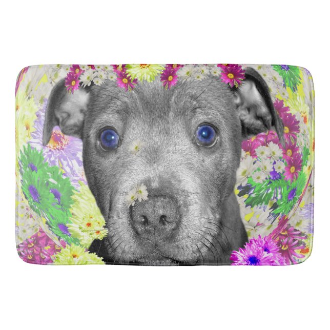 Puppy Daisy Face, Memory Foam Bath Mat Badematte (Vorderseite)
