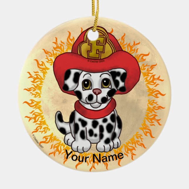 Puppy Dog Firefighter Keramik Ornament (Vorne)