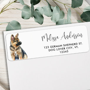 Puppy Dog German Shepherd Moderne Rücksendeadresse