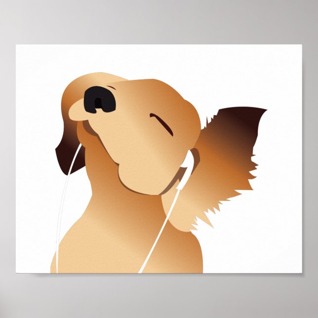 Puppy Dog Jammin' to Music Poster (Vorne)