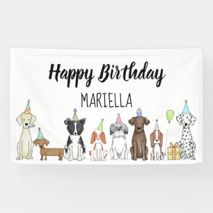 Puppy Dog Little Girl Geburtstagsparty-Banner Banner