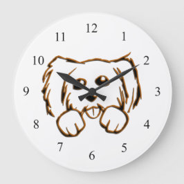 Puppy Dog pissen Große Wanduhr