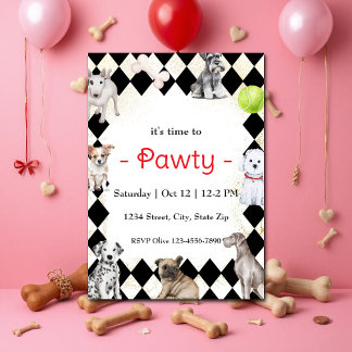 Puppy Dog Themed Party Einladung