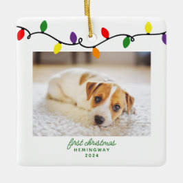 Puppy Dog's erstes Foto für die Weihnachtsbäume Keramikornament