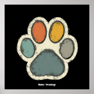 Puppy Dow Pw Print Animal Lover Peace Design Poster