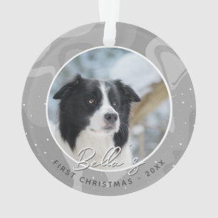 Puppy First Christmas Border Collie Dog Foto Ornament