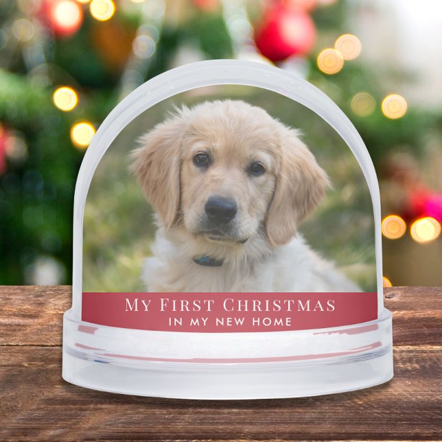 Puppy First Christmas Photo Schneekugeln (Von Creator hochgeladen)