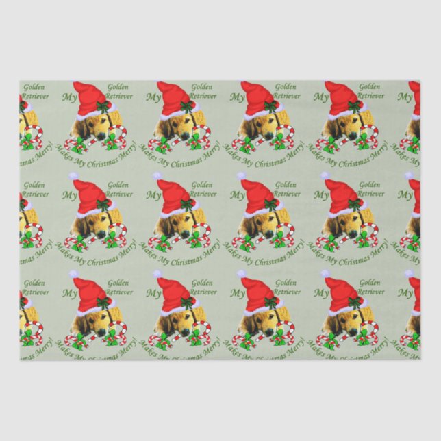 Puppy-Gewebe-Papiere mit Golden Retriever Seidenpapier (Vorderseite)